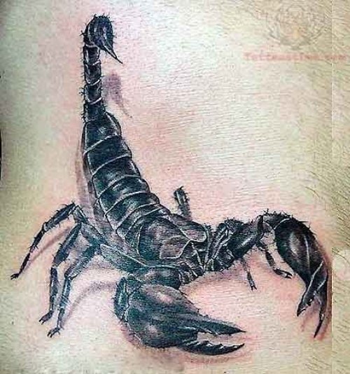 Amazing Black Scorpion Tattoo