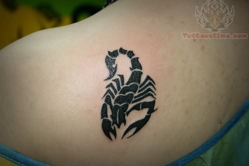 Black Scorpion Tattoo On Back