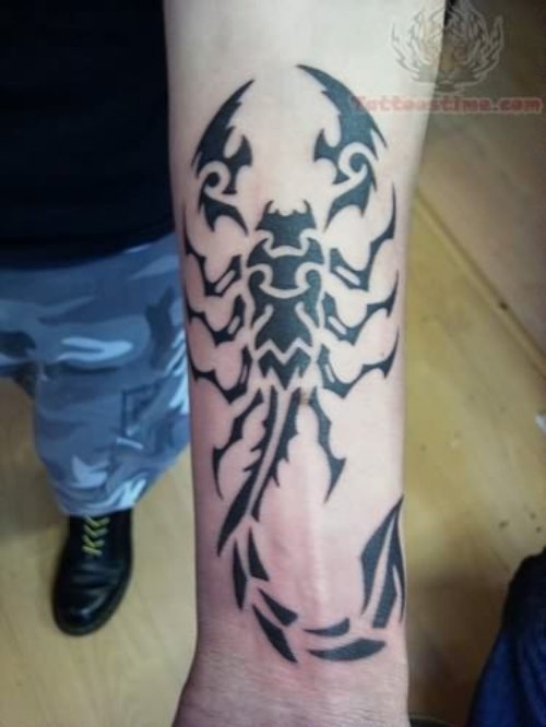 Tribal Scorpion Tattoo on Arm
