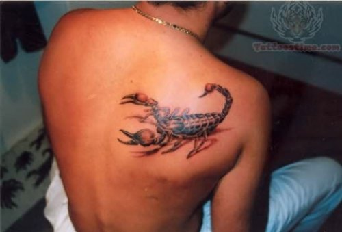 Back Shoulder Scorpio Tattoo