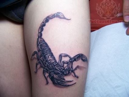Scorpion Tattoo Design On Thigh
