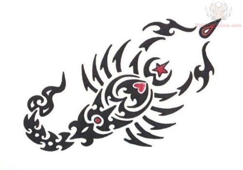 Red And Black Scorpion Tattoo