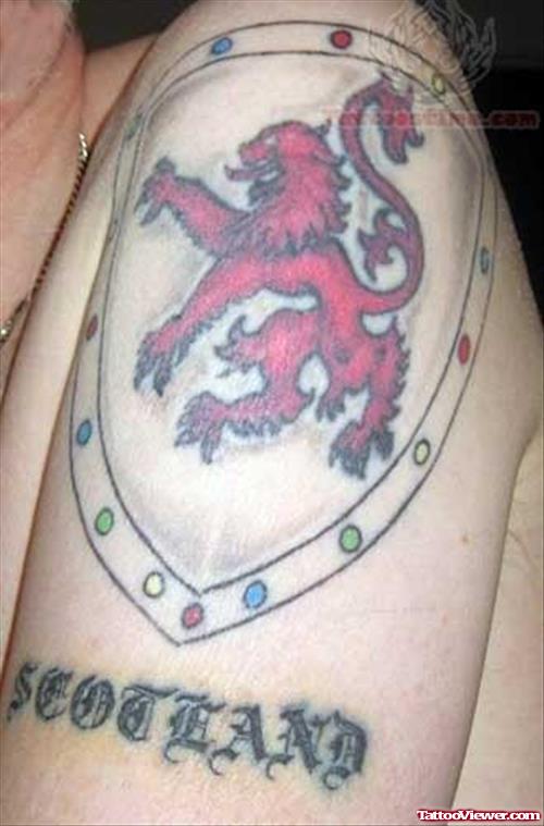 Awesome Scottish Lion Tattoo