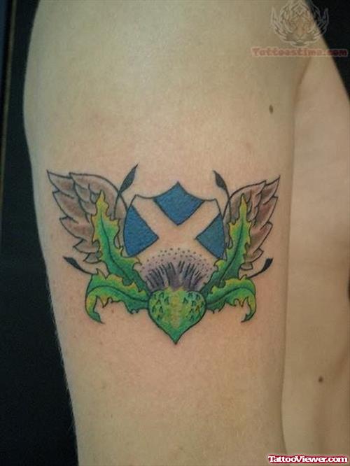 Scottish Winged Heart Tattoo