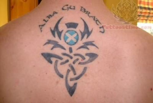 Scottish Design Tattoo On Back