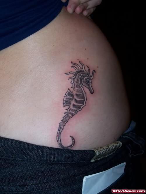 Lower Back Seahorse Tattoo