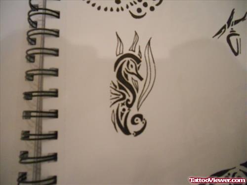 Sketch For Seahorse Tattoo