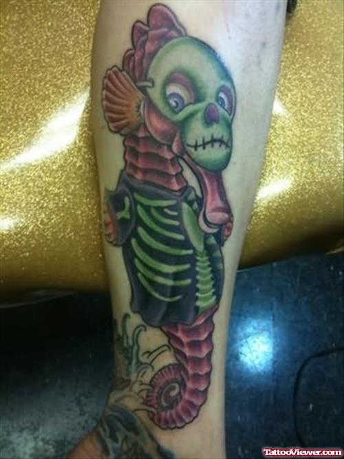 Seahorse Skull Tattoo