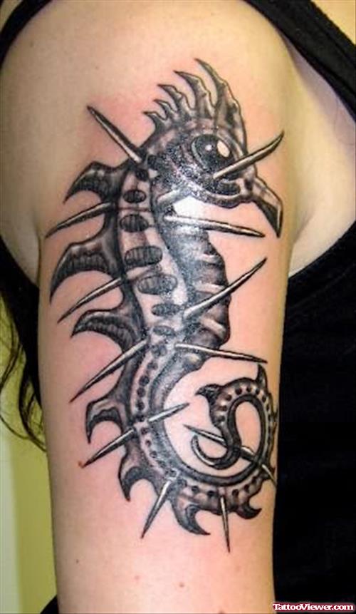 Evil Seahorse Tattoo
