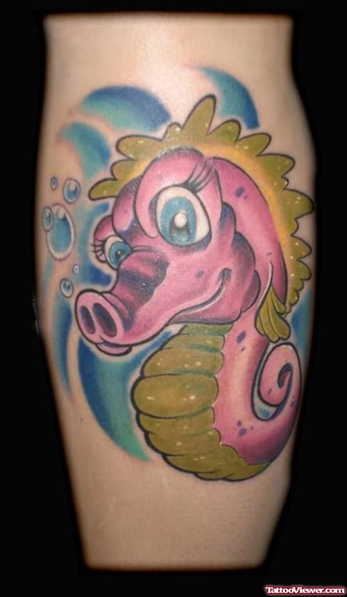 Water And Sea Horse Tattoo