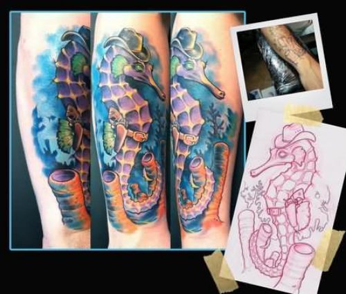 Seahorse Sleeve Tattoos