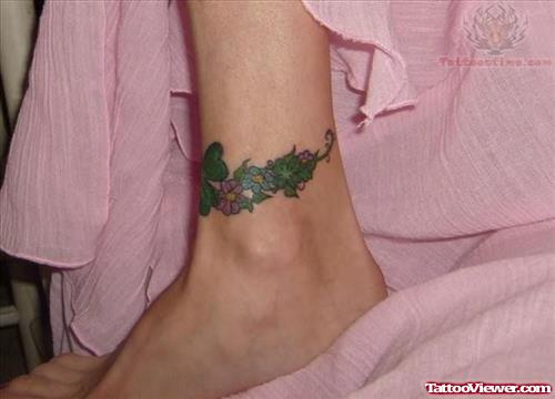 Four Leaf Clover Tattoo On Ankle