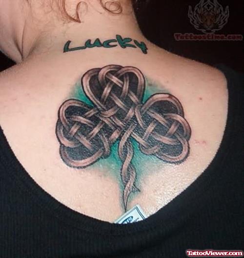 Celtic Shamrock Tattoo On Back