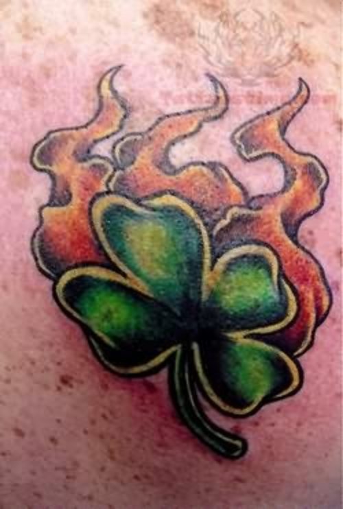 Flaming Shamrock Tattoo