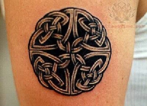 Celtic Black Ink Shamrock Tattoo