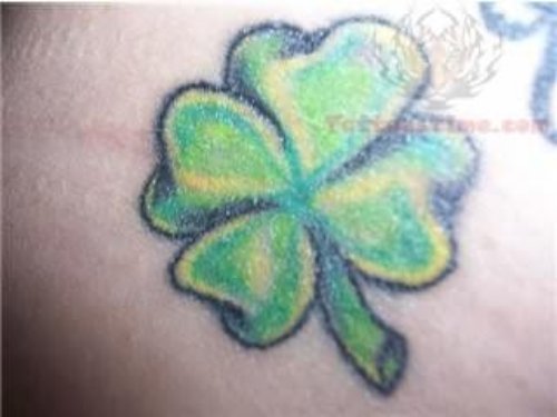 Green ink Shamrock Tattoo Image
