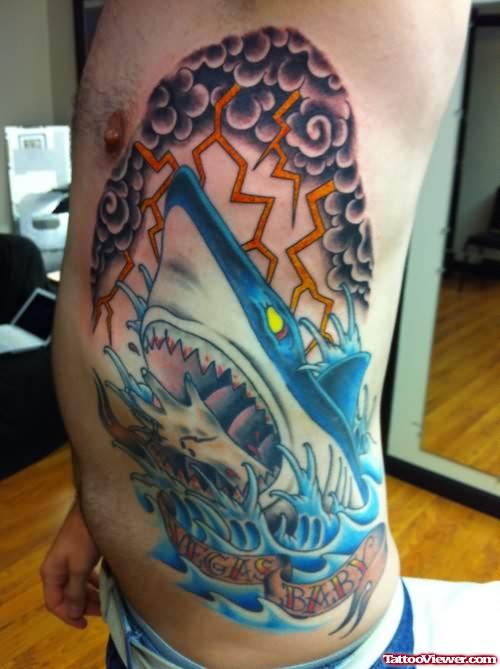 Tumblr Big Shark Tattoo On Side Rib