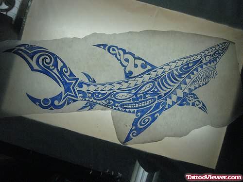 Celtic Blue Shark Tattoo Design