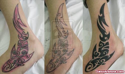 Amazing Shark Tattoos On foot