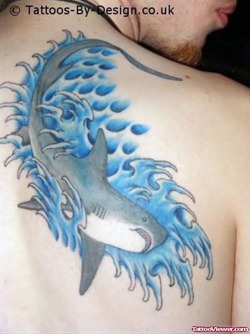Thresher Shark Tattoo On Back