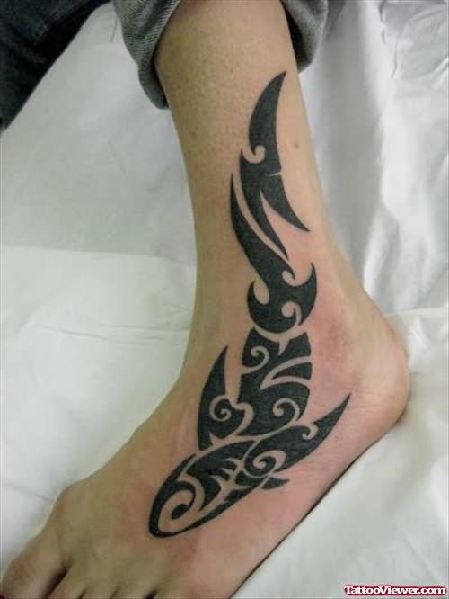 Shark Tattoo On Girls Ankle