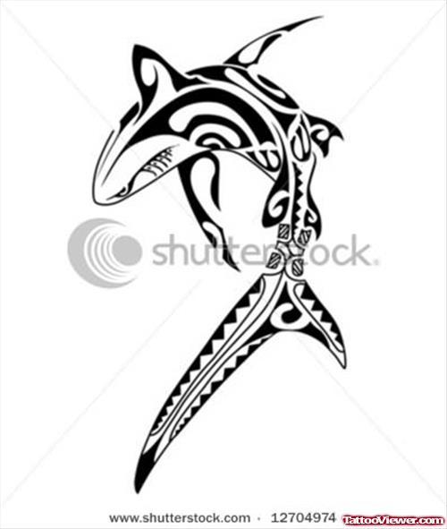 Vector Shark Tattoo Sample