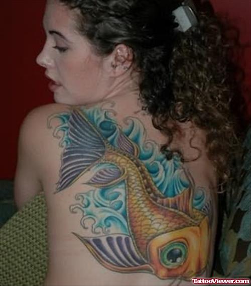 Koi Fish Tattoo Design On Back