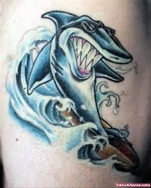 Shark Showing Teeth Tattoo