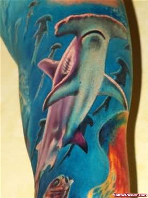 Hammer Head Shark Amazing Tattoo