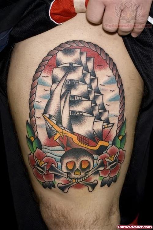 Best Ship Tattoo On Bicep