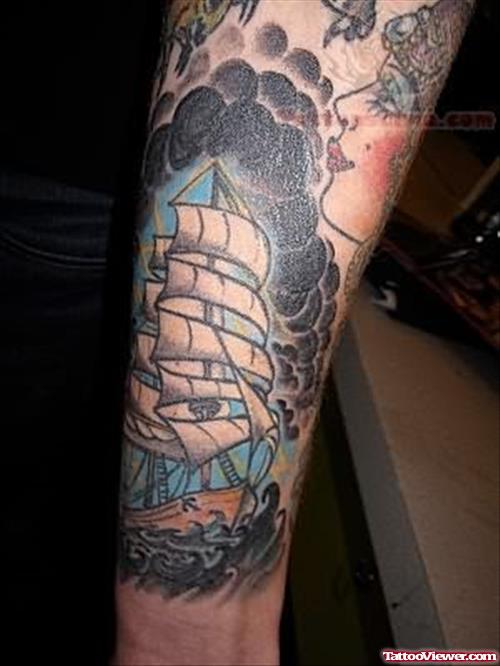 Pirate Anchor Ship Tattoo