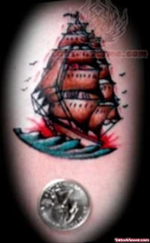 Color Ship Tattoo Images