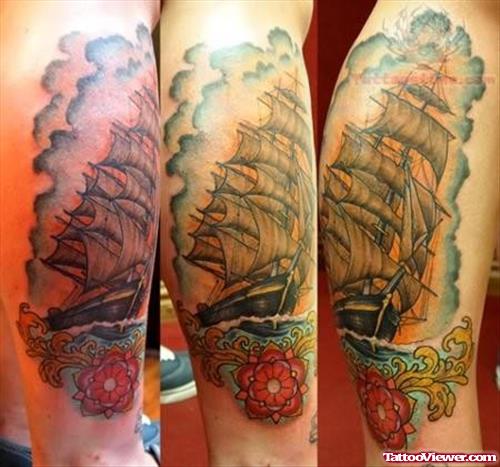 Ship Tattoos On Legs