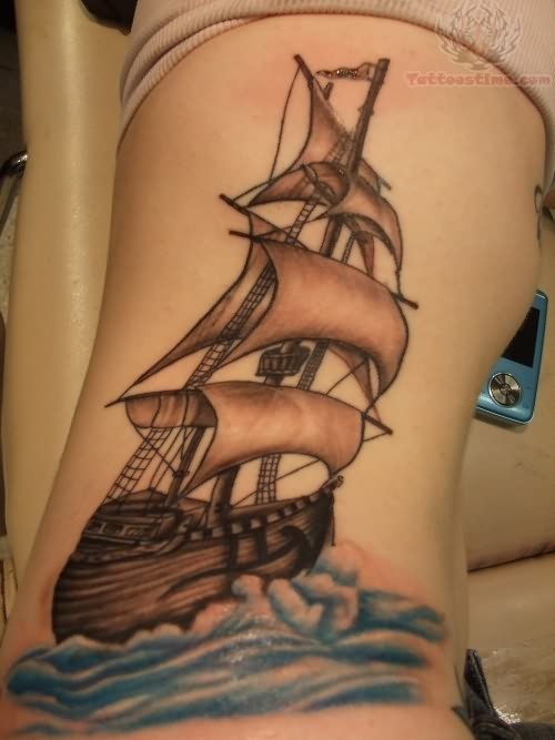 Backpiece Ship Tattoo