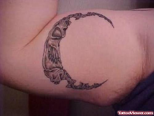 Amazing Moon Tattoo On Shoulder