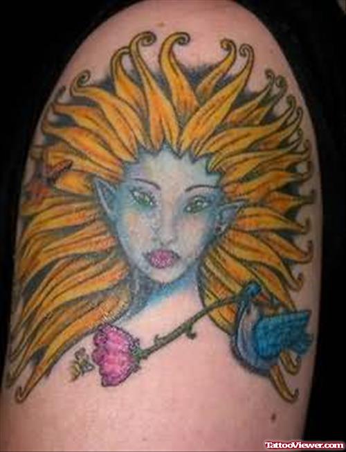 Fantasy Tattoo Design On Shoulder