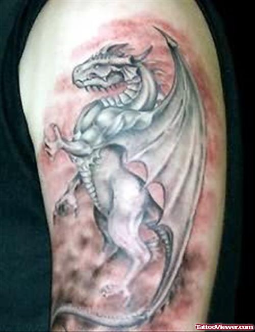 Fantasy Dragon Tattoo On Shoulder