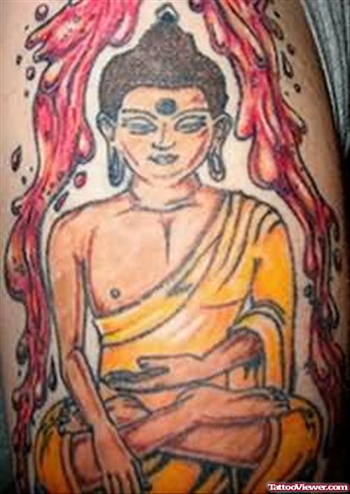 Mahatma Buddha Shoulder Tattoo