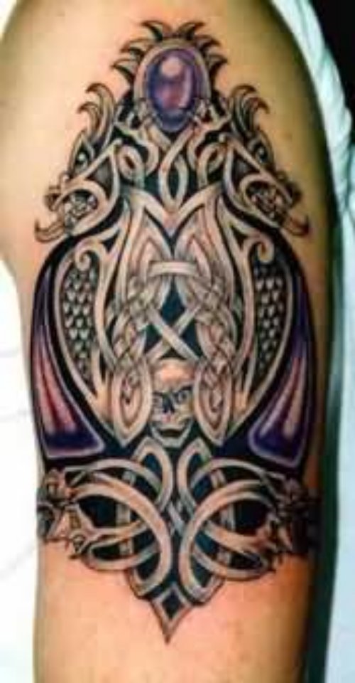 Fantasy Design Tattoo On Shoulder