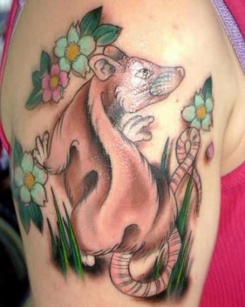 Mouse Tattoo On Shoulder