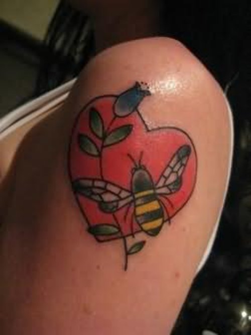 Heart Love Tattoo On Shoulder
