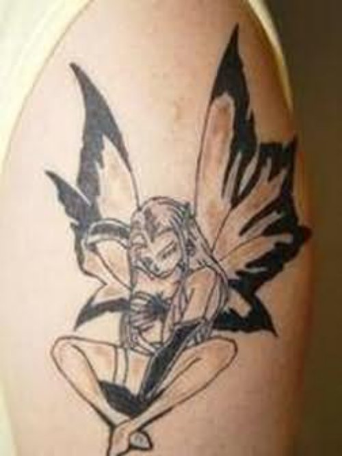 Fairy Tattoo On Shoulder For Young