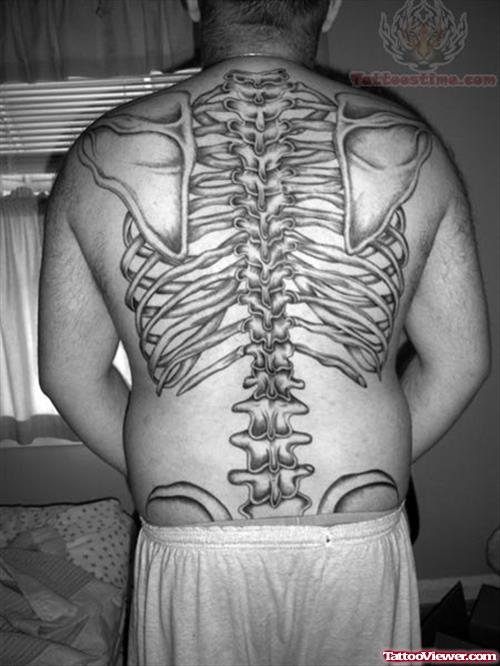 Skeleton Back Body Tattoo