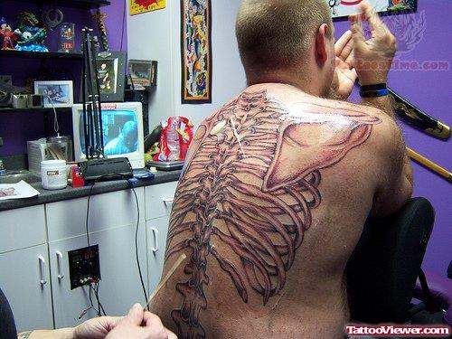 Full Back Skeleton Tattoo