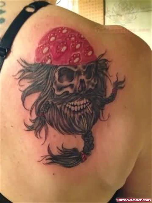 Memorial Skull With Beard Tattoo
