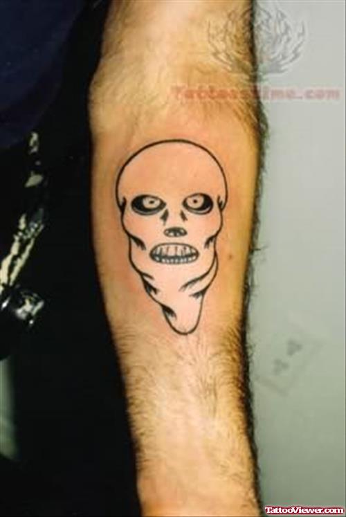 White Faced Skull Tattoo