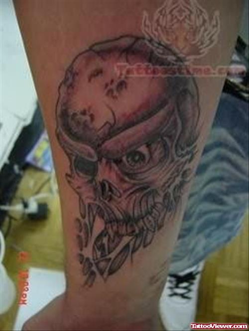 Tattoo of a Ghostly Skull