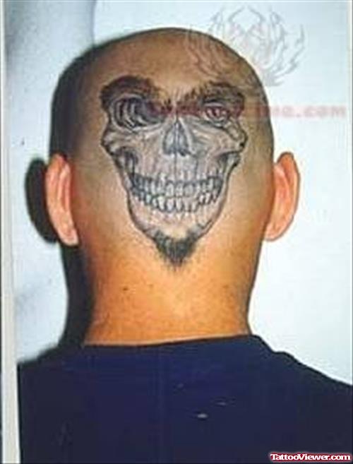 Skull Tattoo On Back Head
