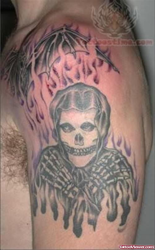 Skull Tattoo Cross Armed