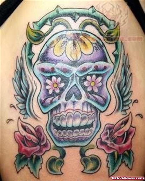 Funny Skull Tattoo On Shoulder